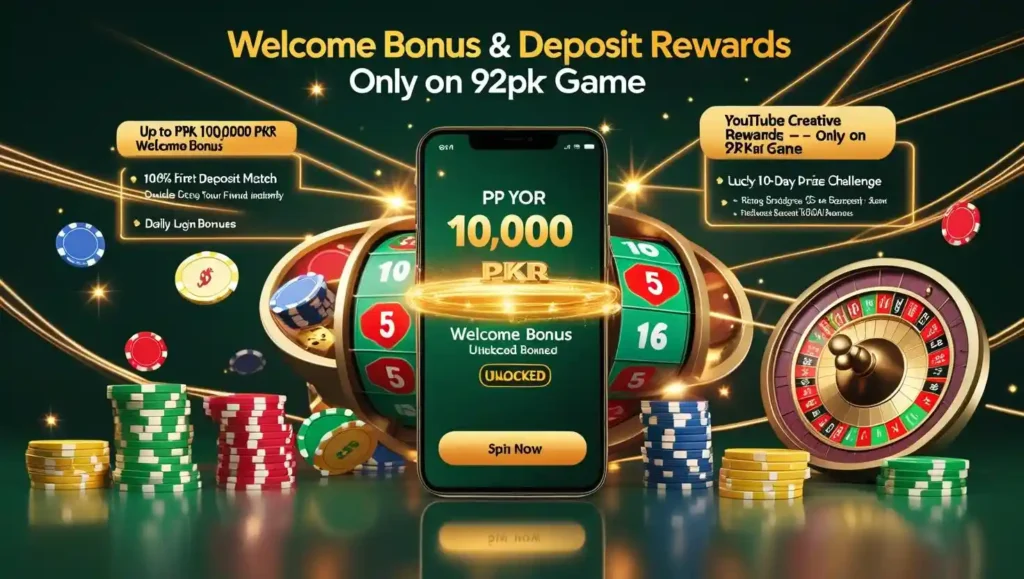 Welcome Bonus and Deposit Rewards on 92Pkr Game